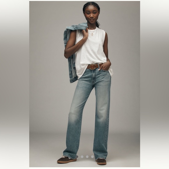 MOTHER Denim - MOTHER The Tunnel Vision Sneak Mid-Rise Wide-Leg Jeans